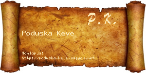 Poduska Keve névjegykártya